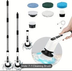 Electric Scrubtastic Cordless Spin Scrubber 7 Head Car Cleaning Mop Rechargeable