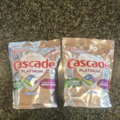 Cascade Platinum Dishwasher Detergent Capsules Fresh Scent 23ct each bag