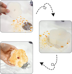 24 Pieces Sponge for Hot Tub Accessories, Flower Oil Scum Absorber for Swimming