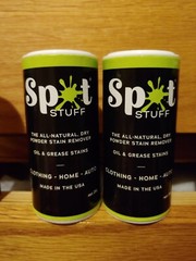 Lot 2 SPOT STUFF Dry Powder Oil & Grease Stain Remover for use on Fabric, Carpet
