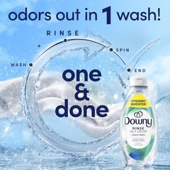 Downy Rinse Laundry Odor Remover and Fabric Softener, Cool Cotton Scent, 48 fl o