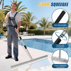 33.4″ Large Floor Squeegee for Concrete, Commercial Heavy Duty Silicone Blade Sq