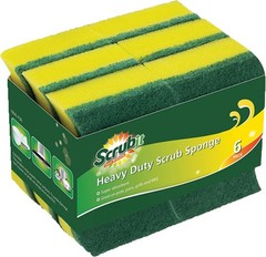 6 Pack) Heavy Duty Scrub Sponges by – Kitchen Dish, Sink and Bathroom Cleaning