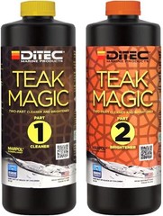 Teak Magic Gel Wood Cleaner & Brightener Care Kit Pro Grade Marine Concentrated