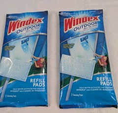 Windex Outdoor All In One Glass Window Cleaning Refill Pads 2 packs-4 Pads Total