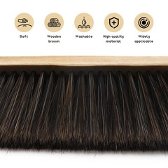 FSTURIOS Wooden Dust Brush, 14 Inch Bench Brush Horse Hair Brush Hand Broom C…