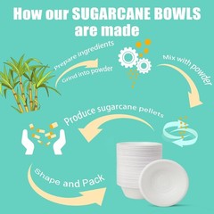 JINVOGREEN 500 Count 12 oz Paper Bowls, Disposable Compostable Bowls Bulk, Hea