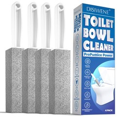 DISIWENE Pumice Cleaning Stone with Handle Toilet Bowl (4, 4 Pack with Handle)
