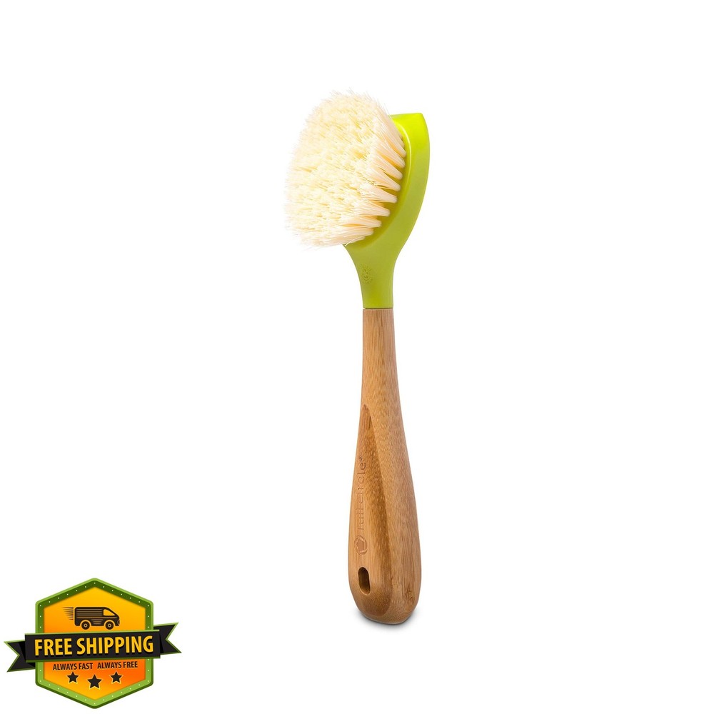 Full Circle Green Dish Brush Bamboo Handle