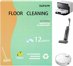 Floor Cleaning Solution Tablets, 12 Count, Lemon Scent, for Mopping Robot Vacuum