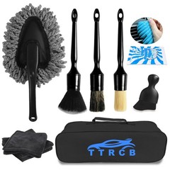 Car Detailing Kit with Brushes and Interior Cleaner Supplies Tools
