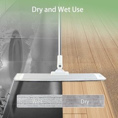 Commercial Flat Microfiber Floor Mop Cleaning System 18″ Inch Wet Dry and Dus…