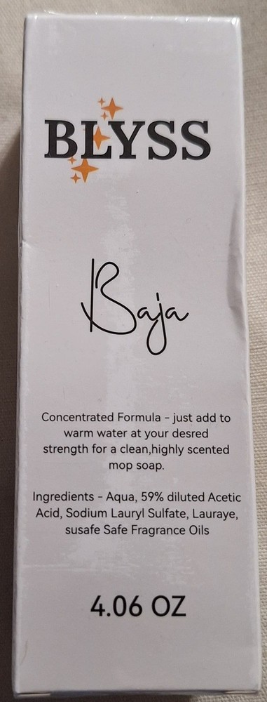 BLYSS Baja Concentrated Formula Floor Mop Soap Concentrate 4.06 oz Exp 09/28