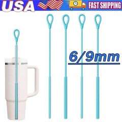 Silicone Straw Cleaner Brush, Reusable, Extra Long for Cleaning Tumbler, Handle