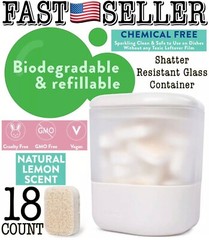 Cleancult Non Toxic Dishwasher 18 Tablets W/ Shatter Resistant Glass Container