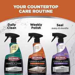 Granite Stone Cleaner Polish Protect 3 in 1 Streak Free Household Cleaner 16oz