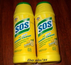 SOS Cleanser Powder with Power of Clorox Bleach -Lemon Fresh Scent- 2 LARGE BTLS