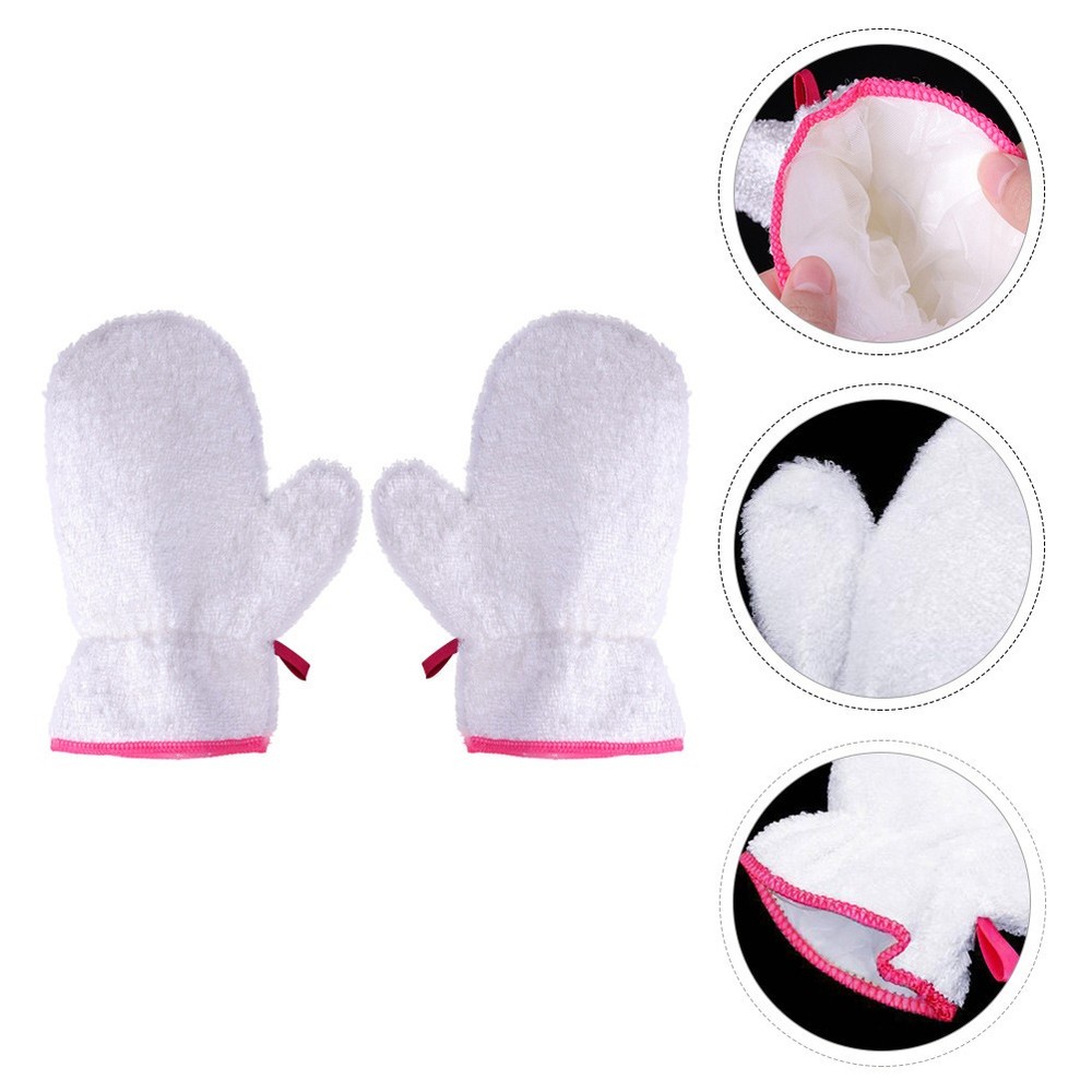 6Pcs Practical White Microfiber Cleaning Gloves Non Slip Housework