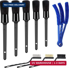 HMPLL 9pcs Auto Car Detailing Brush Set/ Interior Cleaning Kit Includes 5 Soft P