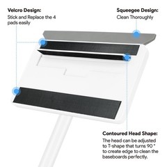 Baseboard Cleaner Tool with Handle DELUX Baseboard Cleaner with Extendable Long