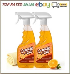 Natural Orange Oil Wood Cleaner Polish Spray – 2-Pack, 32oz Total