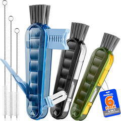 6 Pack 4 in 1 Cup Lid Cleaning Brush 3 Straws Bottle Brush,Black | 4 in 1 Cup Li