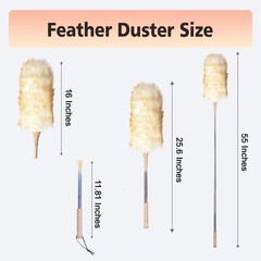 Lambswool Duster Extendable 22–55 Inch Natural Wool Duster with Flexible Head