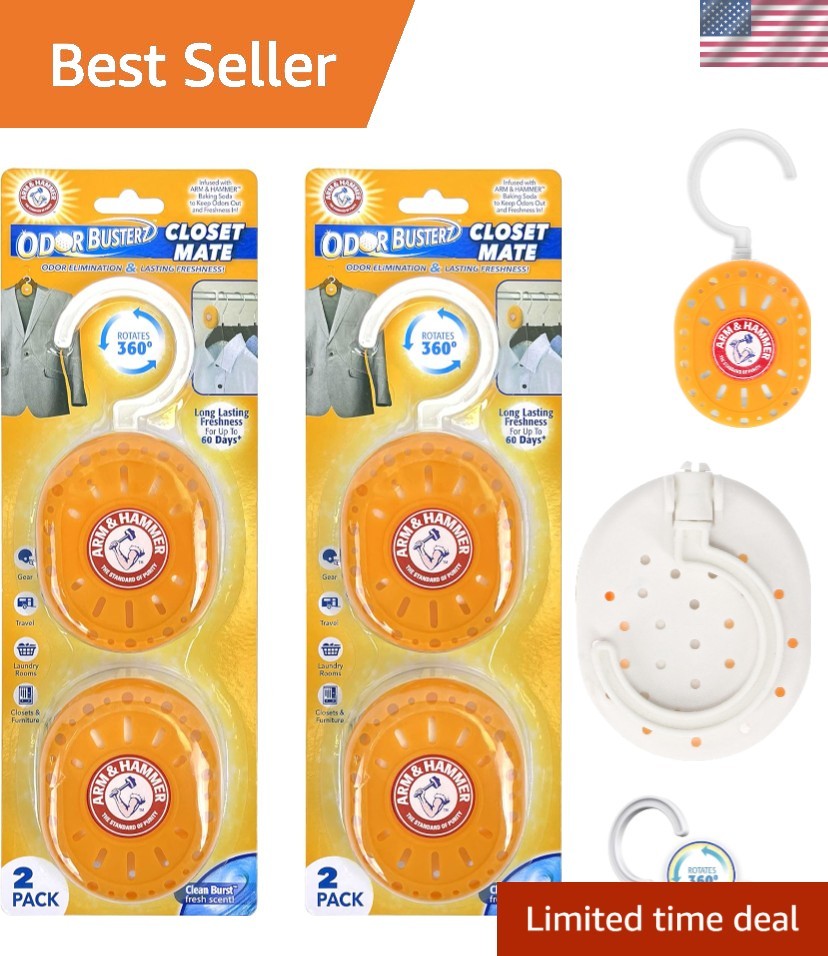 Odor Busterz by Arm & Hammer – 4 Pack Closet Deodorizer for 60 Days Freshness