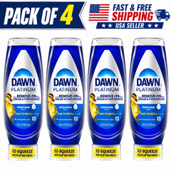 Dawn Platinum EZ Squeeze Dishwashing Liquid Fresh Rain Pack of 4 18 Oz each free