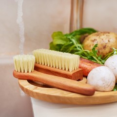 Vegetable Brush Set of 2 – Fruit and Vegetable Brush Scrubber for Food Potato S