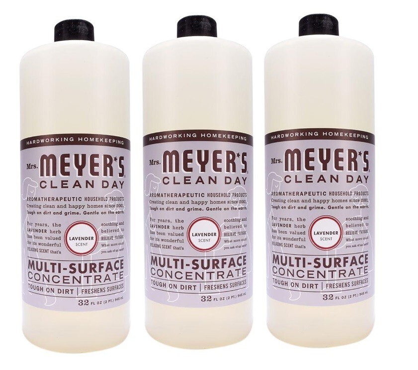 3 ~ Mrs Meyers Clean Day Multi-Surface Concentrated Refill Lavender Scent 32 oz