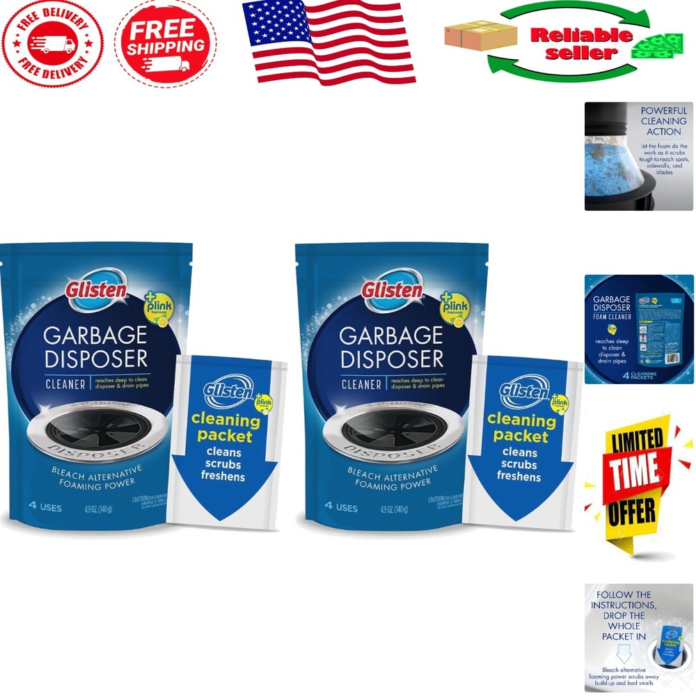 2 Count Granule Garbage Disposal Cleaner with Foaming Action and Lemon Freshness