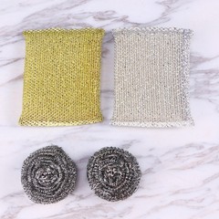 2 Sponges Kitchen Cleaning Supplies Stainless Steel Pan Scrubber Dishwashing