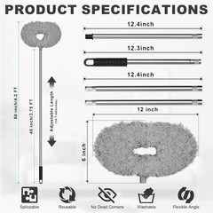 Ceiling Fan Cleaner Duster – Adjustable Duster with Extension Pole,Dusters fo…