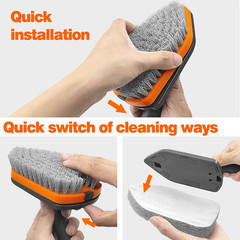 Shower Cleaner Brush, Tub Tile Scrubber with Telescopic Long Handle 56 Inches, 4
