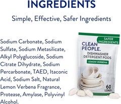 Residue-Free Dishwashing Pods with Lemon Verbena – 60 Count for Sparkling Dishes