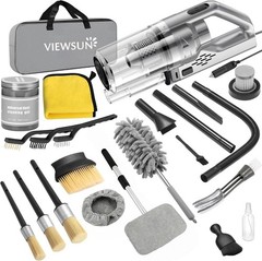 17PCS Car Cleaning Kit with Handheld Vacuum, Brushes, Gel & Accessories
