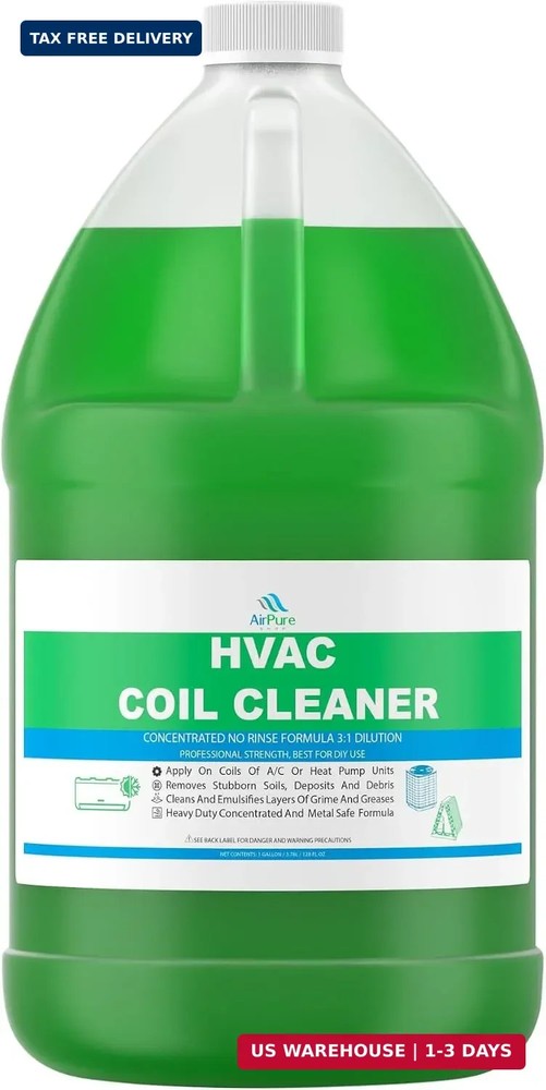 AC Evaporator Coil Cleaner, 1 Gallon (3.78L), No Rinse Coil Cleaner, Metal-Safe