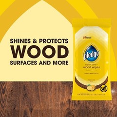 Expert Care Wood and Multi-Surface Wipes, 24 Count Pack of 6, Streak-Free Shine