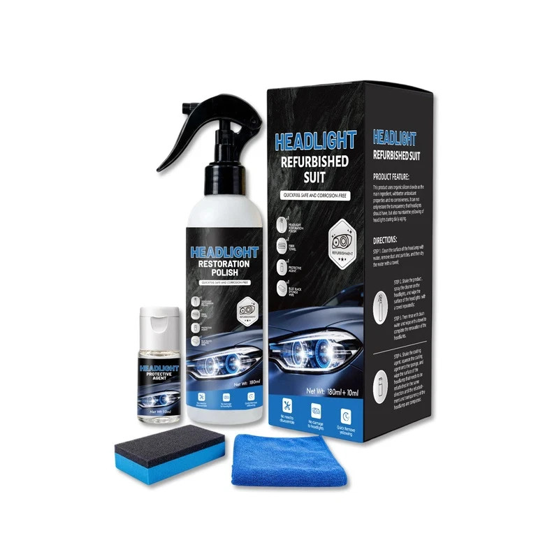 180ml Automotive Headlamp Restoration Fluid Kit Headlight Polishing Cleaner 2026