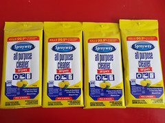 4 Packs of Sprayway all purpose cleaner wipes (20-Count Package) Lemon Scent