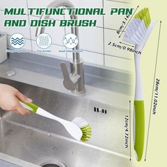 Hsei 20 Pcs Light Green Kitchen Scrub Dish Brush Bulk with 11 Inch Anti Slip …