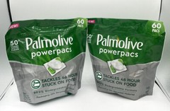 2 Packs Palmolive PowerPacs 120 Cnt Dishwasher Detergent Pods 48Hr Stuck on Food