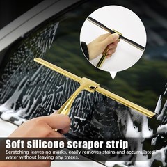 Squeegee for Shower Glass Door, All-Purpose Stainless Steel Squeegee with Adh…