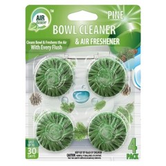 4 Count Pine (Green) Toilet Bowl Cleaner & Air Freshener – Lasts 30 Days