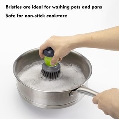 Dish Brush with Soap Dispenser, Kitchen Scrub Brush for Dishes Pots Pans Sink…