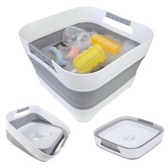2.6 Gallon Collapsible Wash Basin – Large Capacity Portable Dish Tub with Dra…