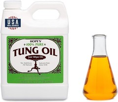 100% Pure Tung Oil, Food Safe, Waterproof Natural Wood Finish and Sealer for…