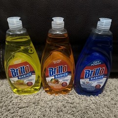 Lot Of 3 BRILLO Basics Dish Soap Orange, Lemon & Oxy Liquid Dishwash Liquid 24oz