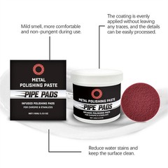 3X Metal Polish Paste Protectant Scratch Remover Pipe Infused Polishing Pads